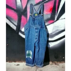 Vintage 90s Cabela’s Y2K Upcycled Carpenter Overalls 46x30 – Distressed